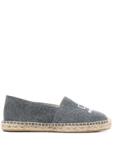 Isabel Marant Flat Black Cotton Espadrilles with Embroidered Logo Black