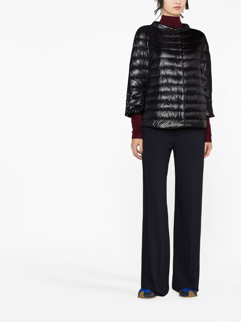 Herno Quilted Ultralight Down Cape Black Black