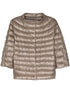 HERNO Goose Down Lightweight Collarless Cape Dove Grey