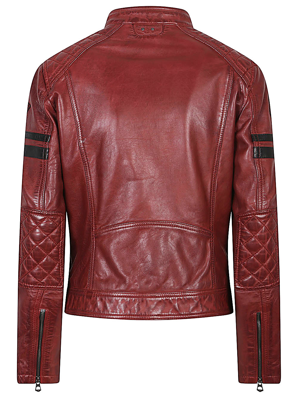 DAYTONA 73 Walkora Vegetable Tanned Lambskin Racing Leather Jacket Bordeaux
