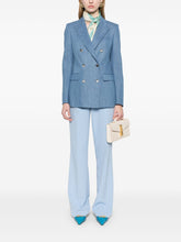 Tagliatore Double-Breasted Steel Blue Cotton Jacket Clear Blue
