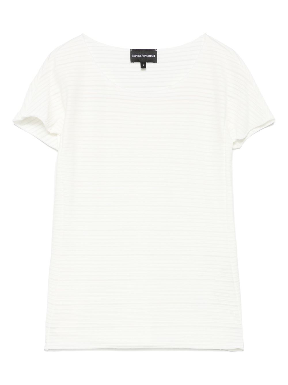 Emporio Armani Ribbed Crew Neck Striped T-Shirt White