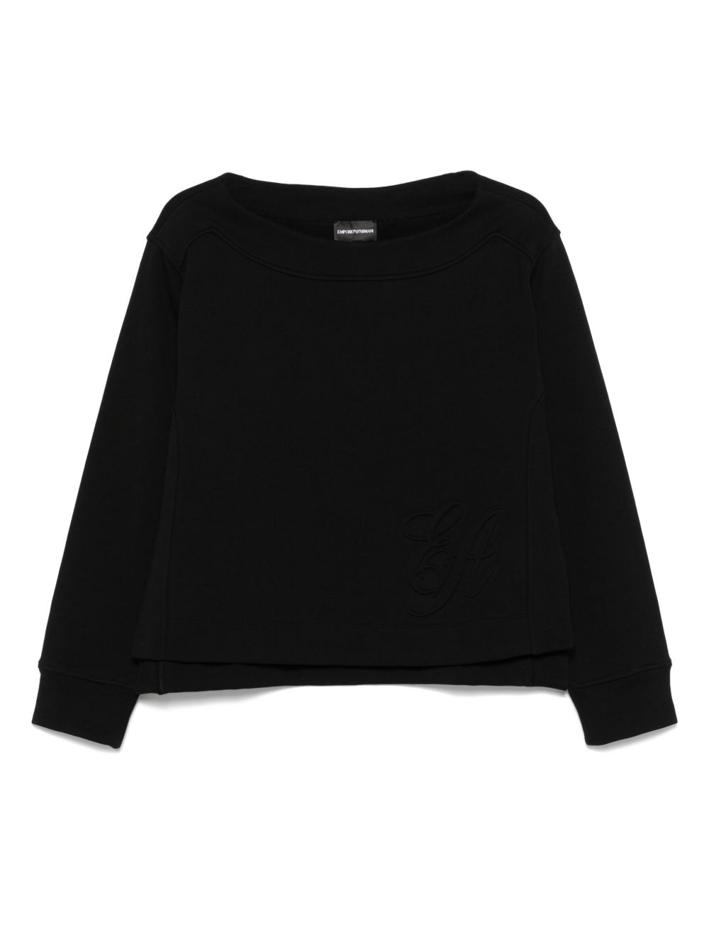 Emporio Armani Logo Embossed Sweatshirt Black