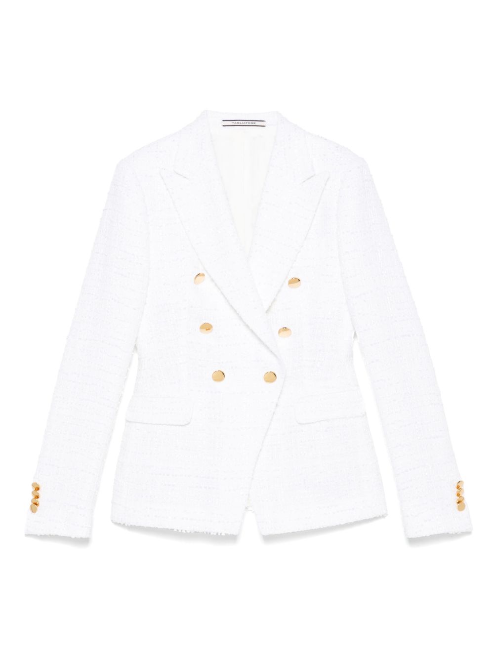 Tagliatore Double-Breasted Cotton Blazer White White