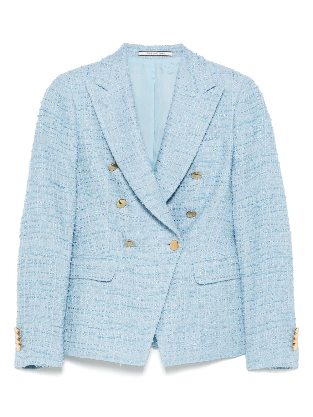 Tagliatore Double-Breasted Cotton Jacket Clear Blue