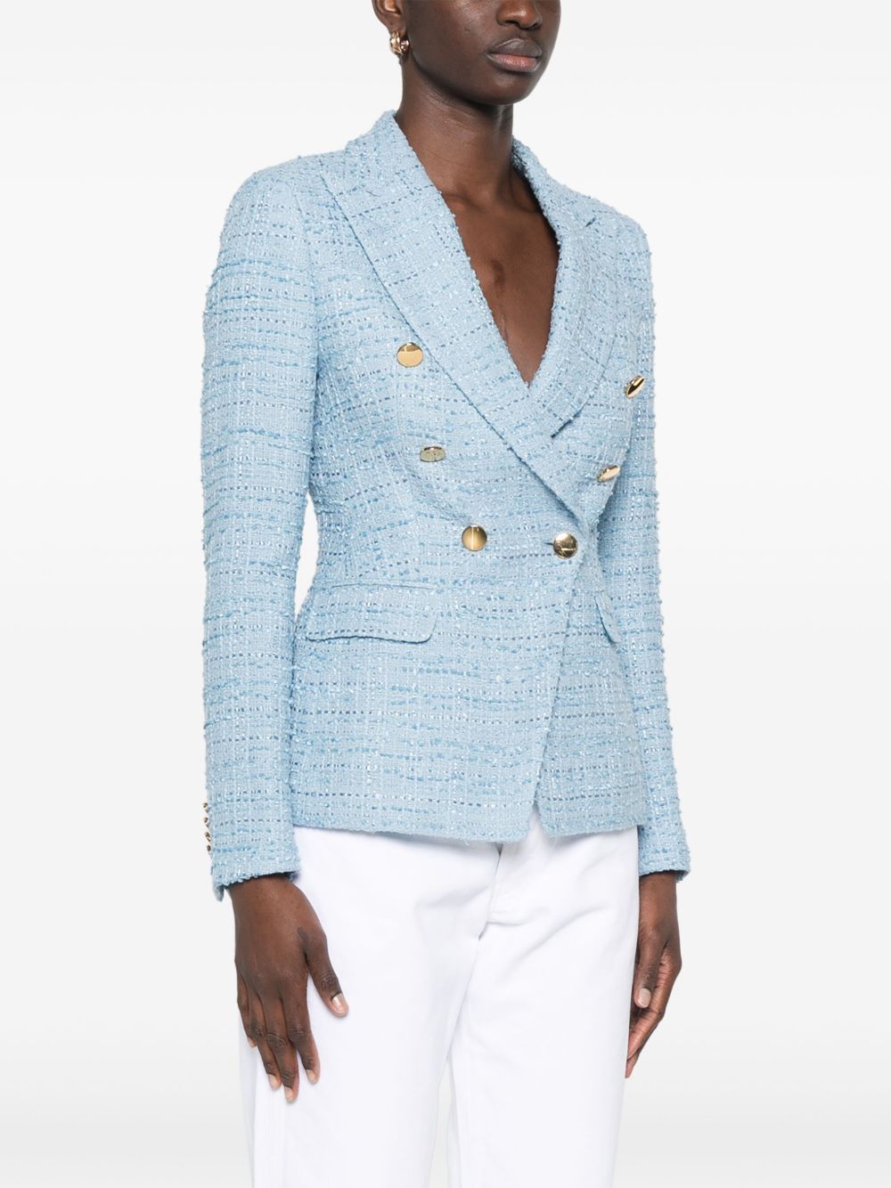 Tagliatore Double-Breasted Cotton Jacket Clear Blue