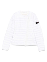 Peuterey White Down Nylon Short Jacket with Logo Patch White