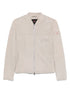 Peuterey Lambskin Suede Leather Jacket Light Grey