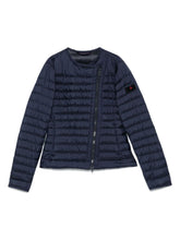 Peuterey Short Nylon Down Jacket with Side Zips Blue