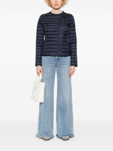 Peuterey Short Nylon Down Jacket with Side Zips Blue