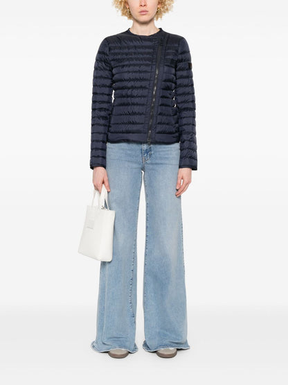 Peuterey Short Nylon Down Jacket with Side Zips Blue