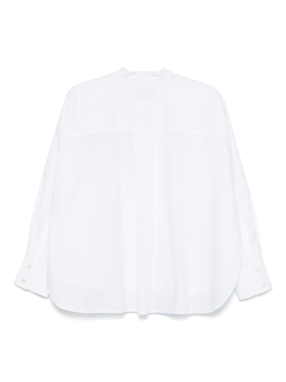 Emporio Armani White Cotton Concealed-Button Box-Pleat Shirt White