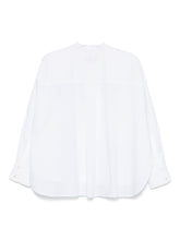 Emporio Armani White Cotton Concealed-Button Box-Pleat Shirt White