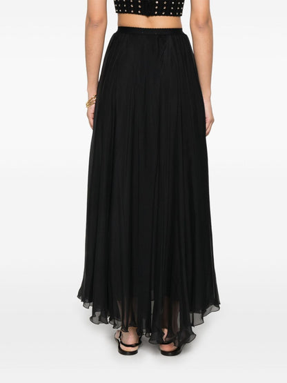 Forte Forte Chiffon Silk Long Skirt Black