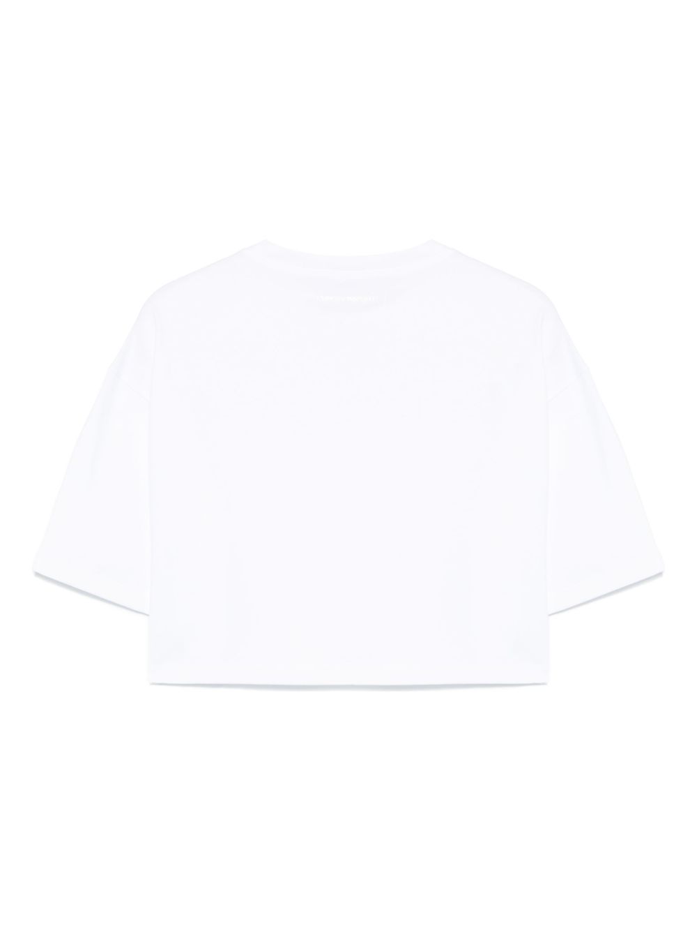 Emporio Armani Logo-embellished Cropped T-shirt White