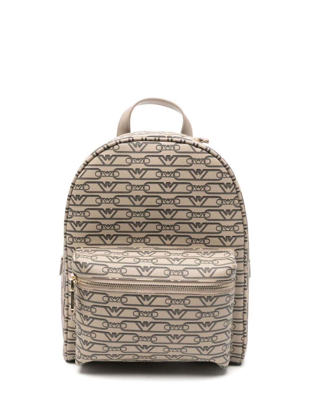 Emporio Armani Mini Monogram Print Backpack Beige