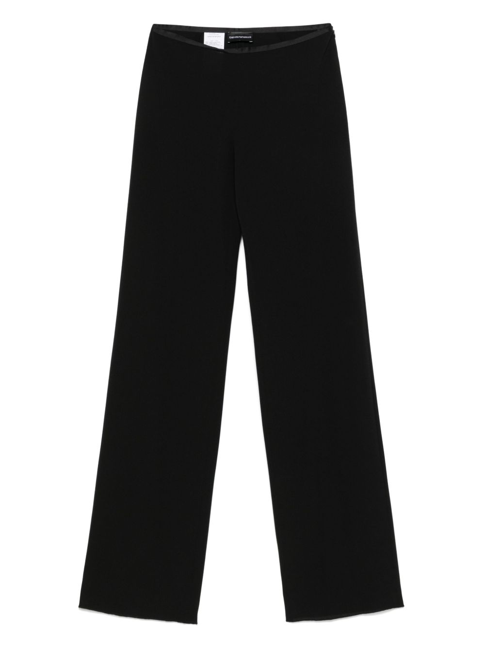 Emporio Armani Crepe Straight Leg Trousers Black