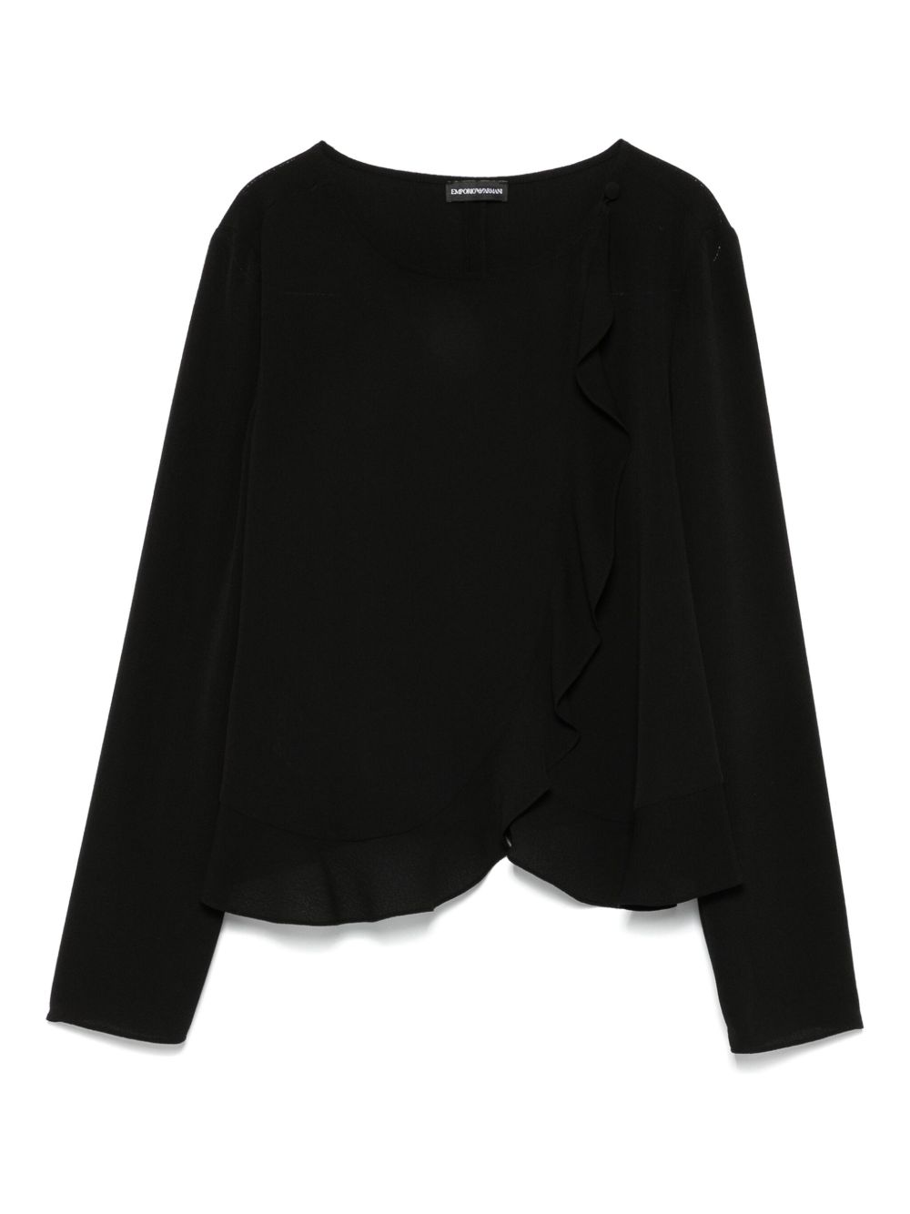 Emporio Armani Wrap Jacket With Ruffle Black