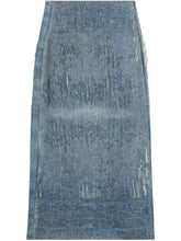 Diesel Distressed High-Rise Ocean Blue Denim Midi Skirt Clear Blue