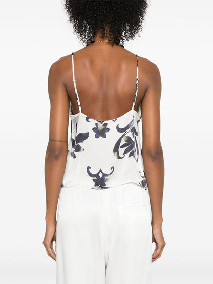 Forte Forte Cropped Printed Top White