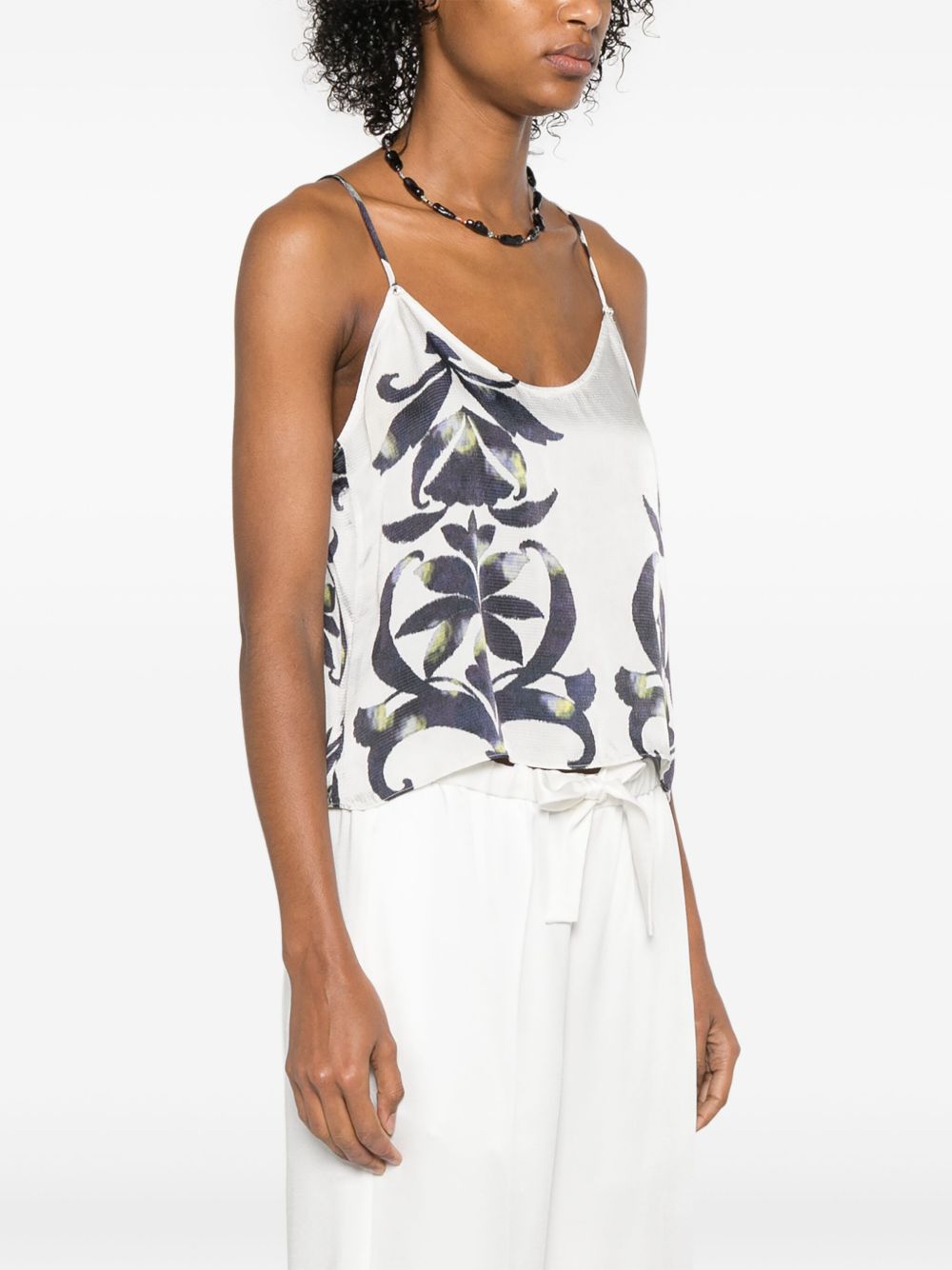 Forte Forte Cropped Printed Top White