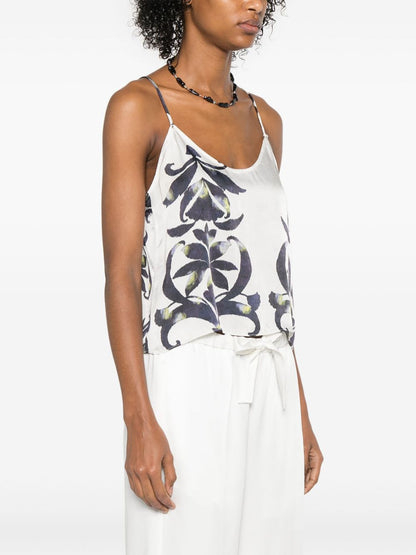 Forte Forte Cropped Printed Top White