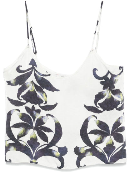 Forte Forte Cropped Printed Top White
