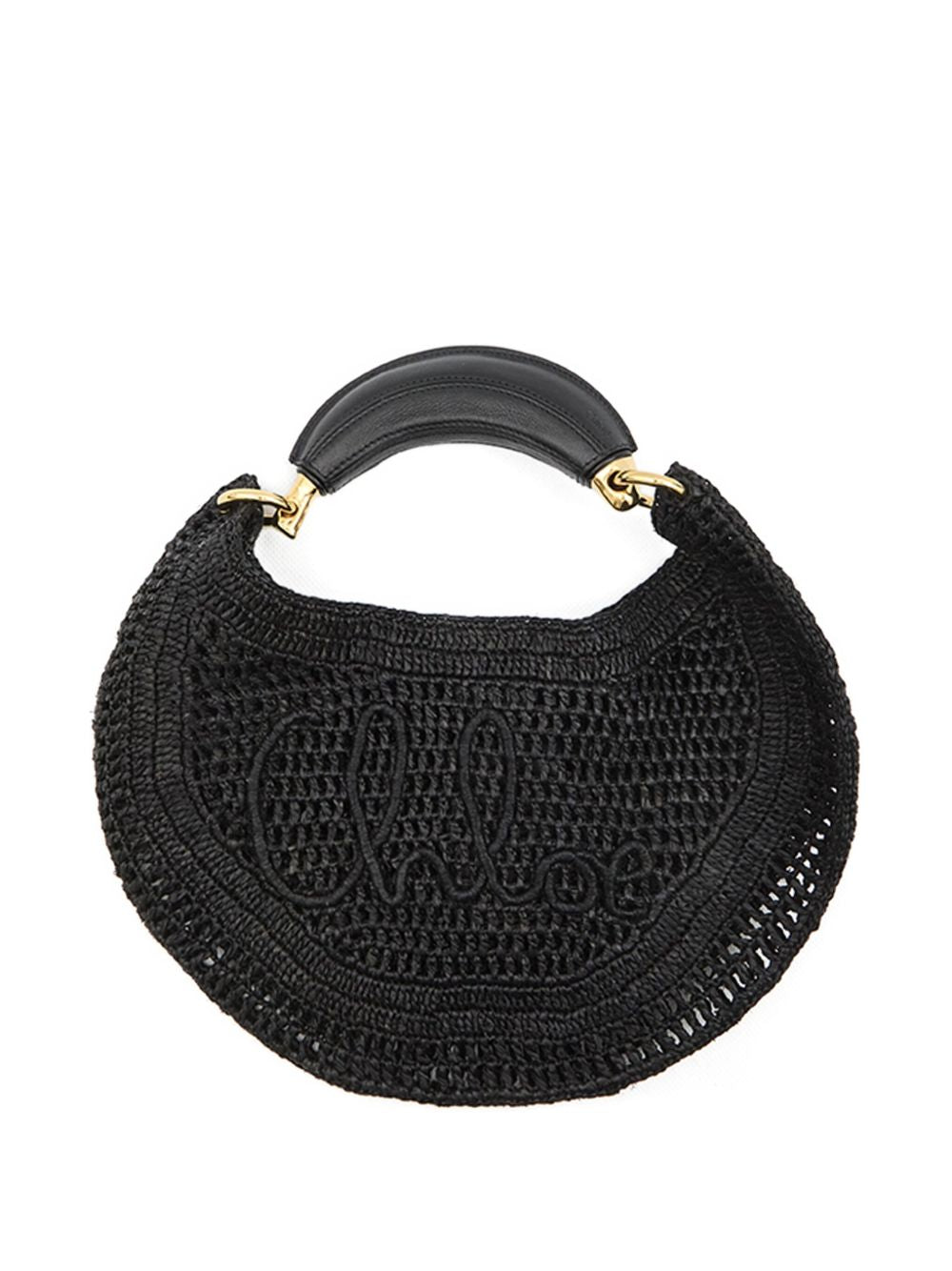 Chloé Summer Banana Raffia Hobo Bag Black