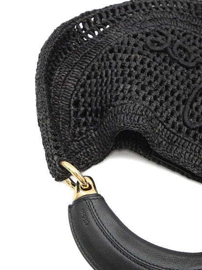 Chloé Summer Banana Raffia Hobo Bag Black