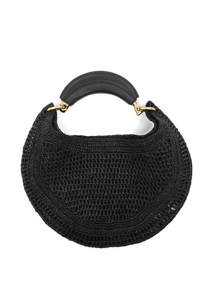 Chloé Summer Banana Raffia Hobo Bag Black.jpg