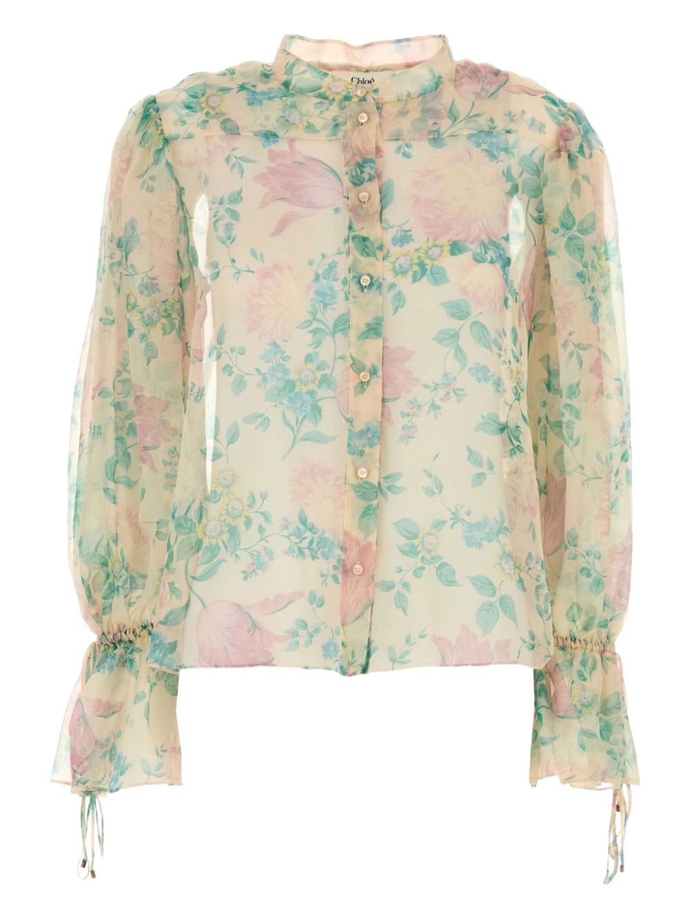 Chloè Printed Silk Blouse Beige