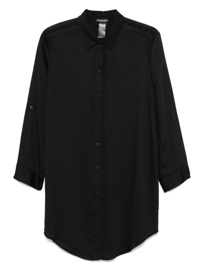 Emporio Armani Sea Logo Buttoned Shirt Dress Black