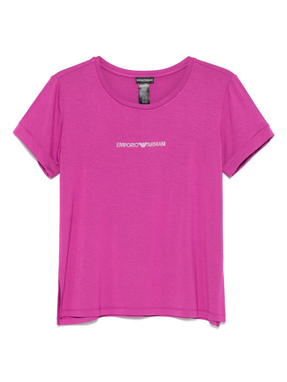 Emporio Armani Crew Neck Logo T-Shirt in Purple