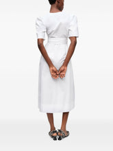 GANNI Bow-Detailing Stretch Cotton Dress White