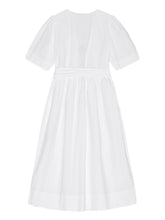 GANNI Bow-Detailing Stretch Cotton Dress White