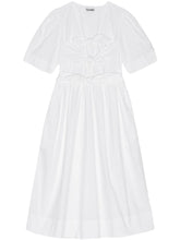 GANNI Bow-Detailing Stretch Cotton Dress White