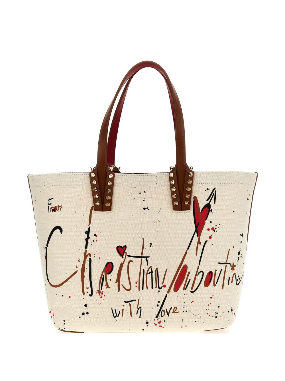 Christian Louboutin Cabata Small Canvas Tote Bag Beige