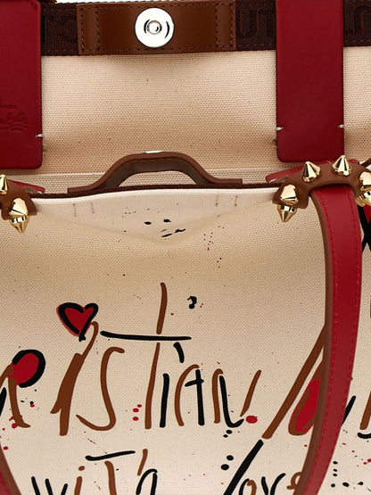 Christian Louboutin Cabata Small Canvas Tote Bag Beige