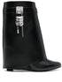 Givenchy Shark Lock Leather Ankle Boots Black