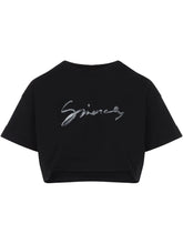 Givenchy Logo Cotton Cropped T-shirts Black