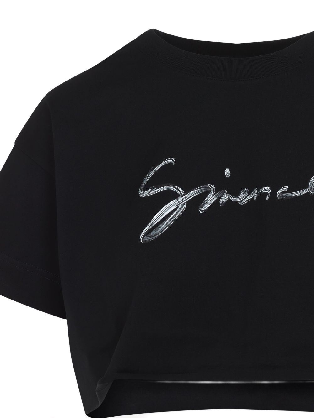 Givenchy Logo Cotton Cropped T-shirts Black