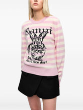 GANNI Bunny Intarsia Wool Sweater Pink