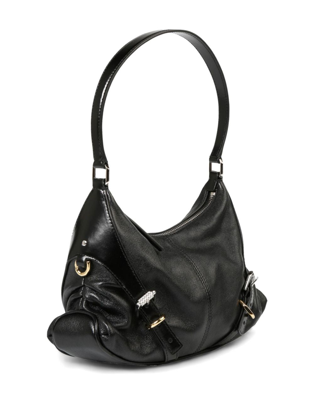 Givenchy Voyou Small Textured-Leather Shoulder Bag Black