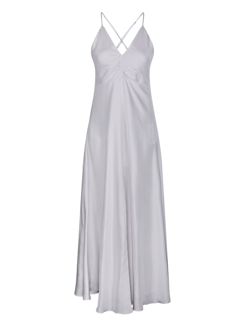 Forte Forte Long Silk Slip Dress Light Grey