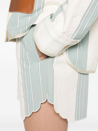 Forte Forte Striped Short Aqua Blue
