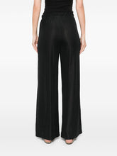 Emporio Armani Wide-Leg Lamé Trousers Black Black