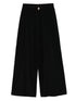 Emporio Armani Wide-Leg Lamé Trousers Black Black