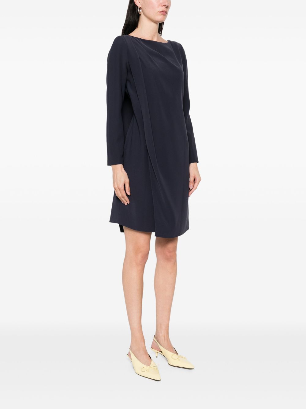 Emporio Armani Cady Mini Dress Blue