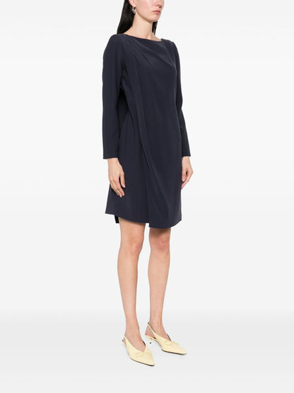 Emporio Armani Cady Mini Dress Blue