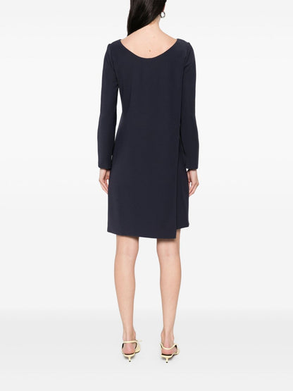 Emporio Armani Cady Mini Dress Blue